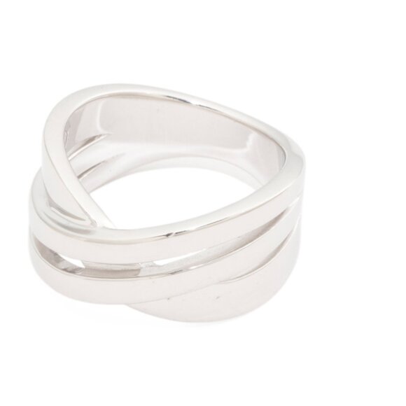 MILOR SILVER Silver Made In Italy Sterling Silver Crossover Ring - Picture 1 of 2